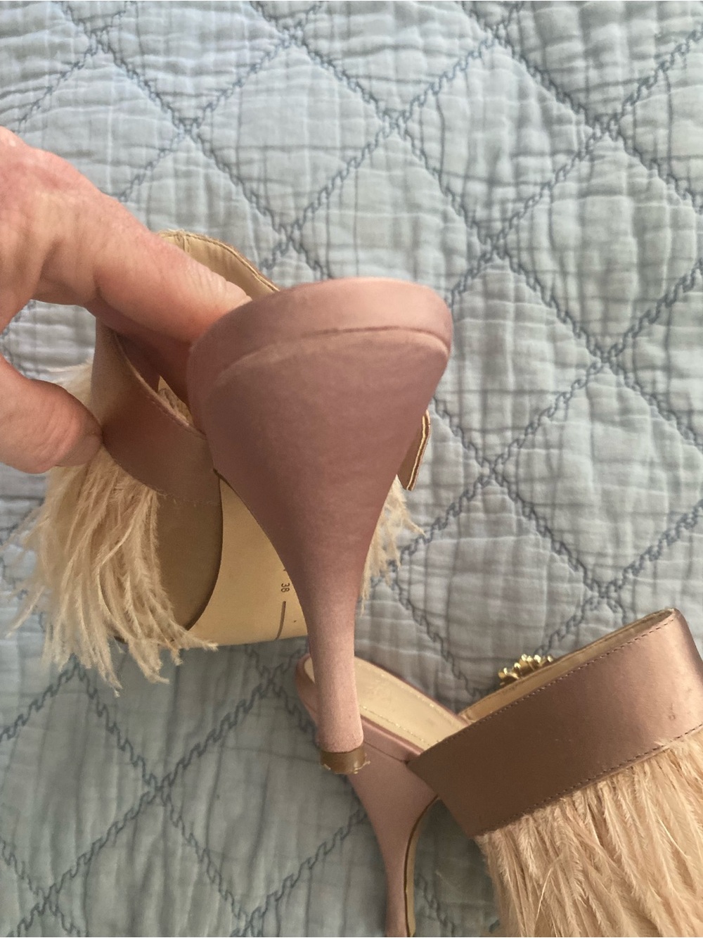 Zara Feather Mules With Rhinestones Size EU 38 - Picture 11 of 12